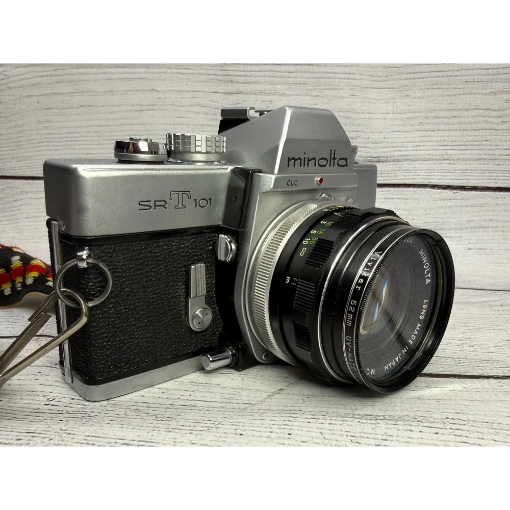 Minolta SRT‎ 101 35mm SLR Film Camera with MC Rokkor-PF 55mm f1.7 Lens Silver